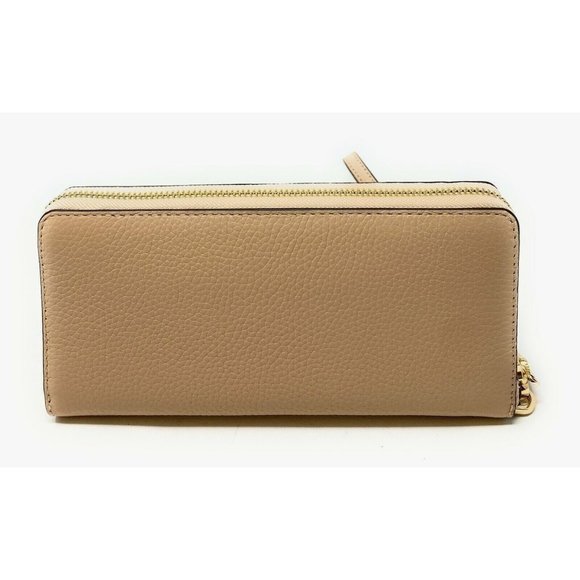 New Michael Kors Jet Set Large Travel Continental Wallet Leather Buff - Picture 2 of 6